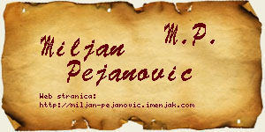 Miljan Pejanović vizit kartica